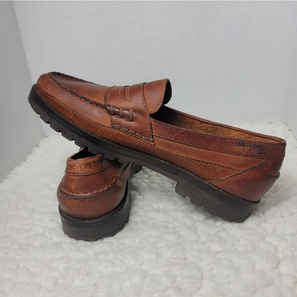 Vtg 90\'s Polo Ralph Lauren Y2K Penny Loafer Size 9.5 Brown Leather Lug Sole main image 9